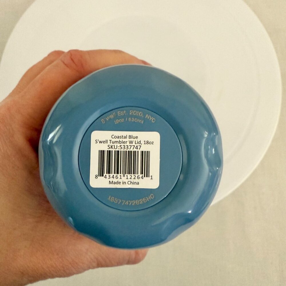 Swell 18oz Tumbler Coastal Blue Stainless Steel Insulated Travel Cup - Picture 4 of 10